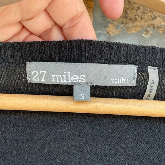 27 miles  malibu elbow leather patch cashmere blend sweater small - Picture 2 of 7